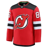 Maillot domicile premium rouge Jack Hughes des Devils du New Jersey (Fanatics) pour homme