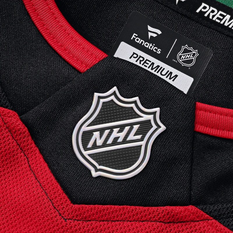 Maillot domicile premium rouge Jack Hughes des Devils du New Jersey (Fanatics) pour homme