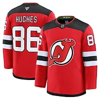 Maillot domicile premium rouge Jack Hughes des Devils du New Jersey (Fanatics) pour homme