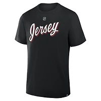 T-shirt noir authentique avec nom et numéro Stack des Devils du New Jersey pour homme, Jacob Markstrom