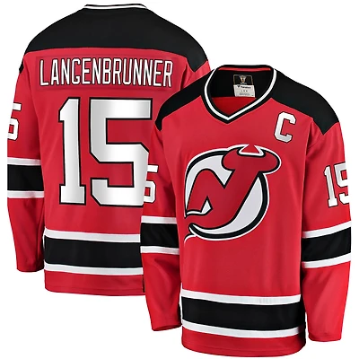 Men's Fanatics Jamie Langenbrunner Red New Jersey Devils Premier Breakaway Retired Player