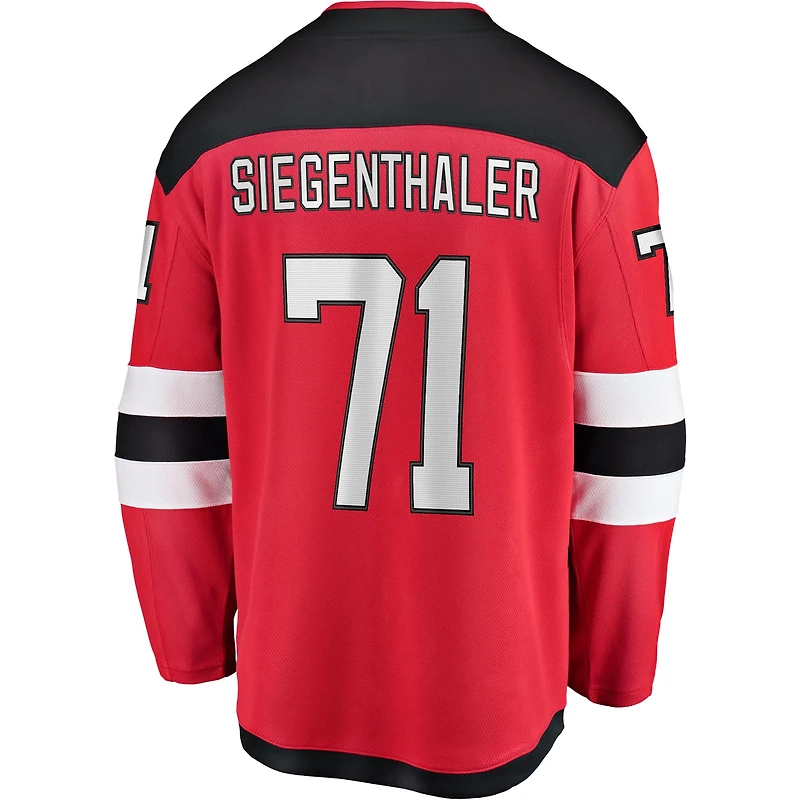Men's Fanatics Jonas Siegenthaler Red New Jersey Devils Home Breakaway Player