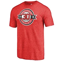 T-shirt rouge à trois mélanges du Temple de la renommée des Devils New Jersey Fanatics Martin Brodeur pour hommes