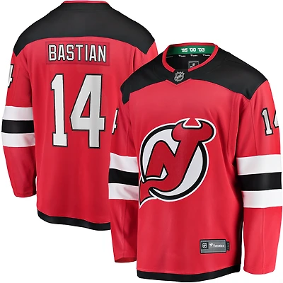 Fanatics pour hommes Nathan Bastian Rouge New Jersey Devils Home Breakaway Player Maillot