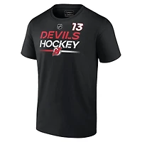 T-shirt noir avec nom et numéro Fanatics Nico Hischier des Devils du New Jersey Authentic Pro Prime pour hommes