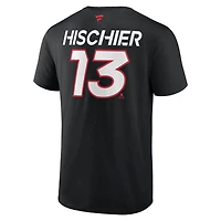 T-shirt noir avec nom et numéro Fanatics Nico Hischier des Devils du New Jersey Authentic Pro Prime pour hommes