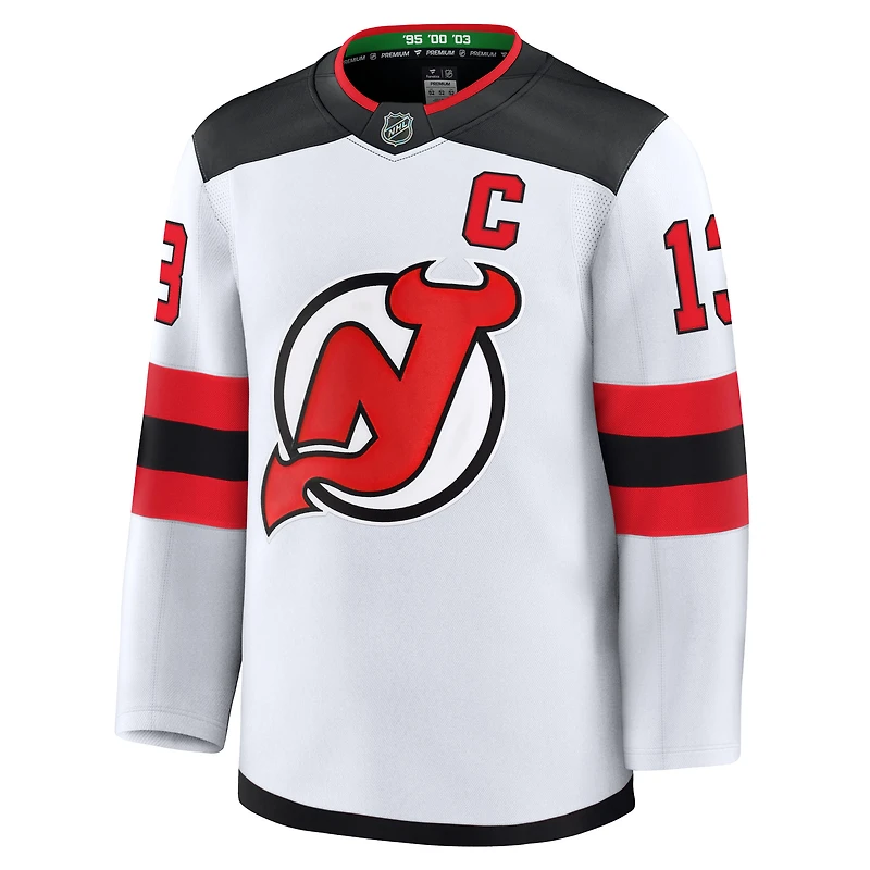 Maillot extérieur blanc de qualité supérieure des New Jersey Devils Nico Hischier Fanatics pour hommes