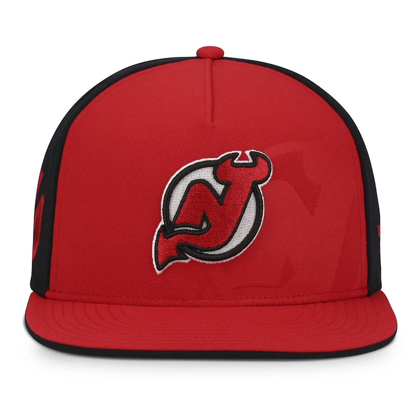 Casquette snapback rouge/noire New Jersey Devils pour homme de Fanatics
