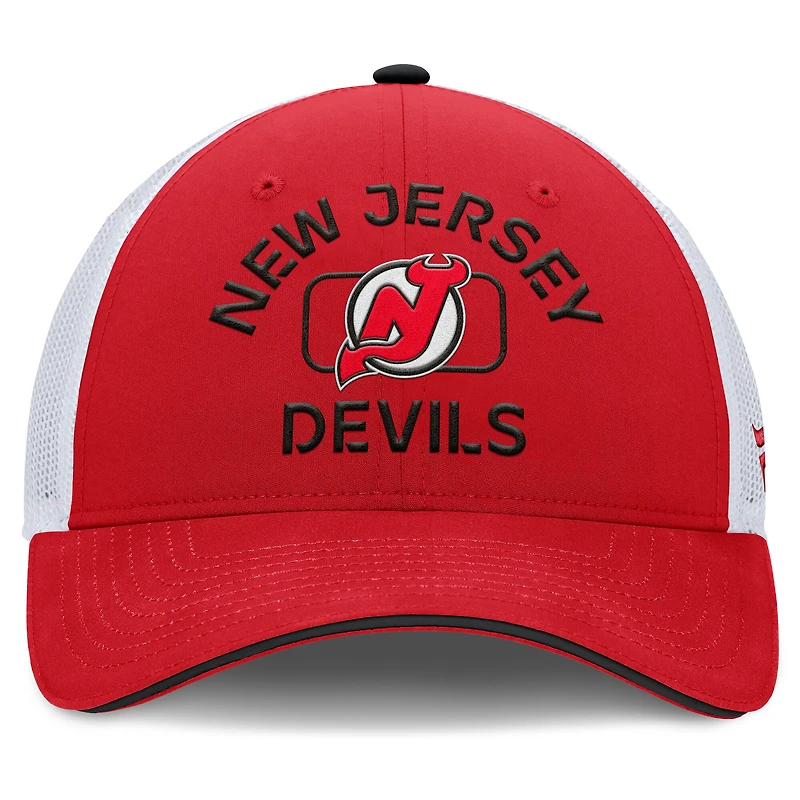 Men's Fanatics Red/White New Jersey Devils Authentic Pro Rink Trucker Hat