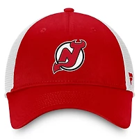 Casquette ajustable pour homme Fanatics rouge/blanc New Jersey Devils Core Primary Logo Trucker
