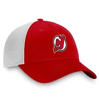 Casquette ajustable pour homme Fanatics rouge/blanc New Jersey Devils Core Primary Logo Trucker