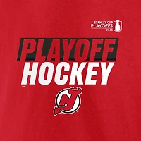 T-shirt rouge Fanatics pour homme, équipe des Devils du New Jersey, éliminatoires de la Coupe Stanley 2025