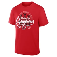 T-shirt rouge Fanatics pour hommes, champions de la Coupe Stanley 3x des Devils du New Jersey