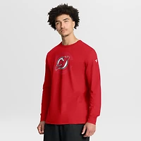 T-shirt à manches longues authentique Pro Property Of Practice des New Jersey Devils pour homme, rouge, Fanatics