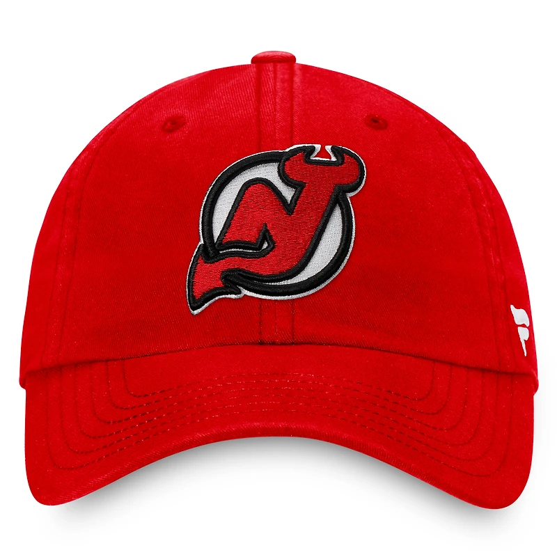 Casquette ajustable avec logo principal Core Red New Jersey Devils Fanatics pour hommes