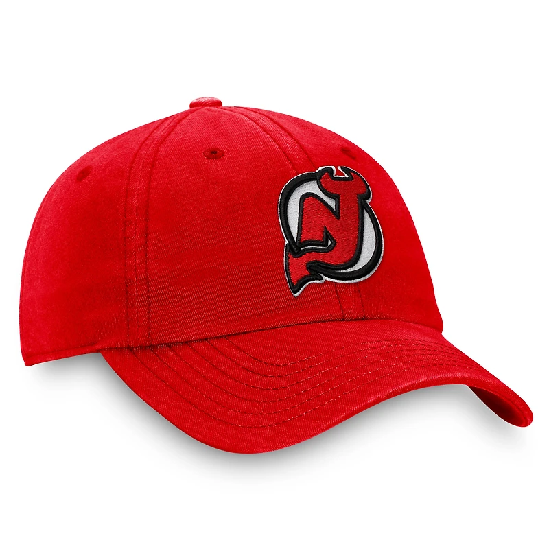 Casquette ajustable avec logo principal Core Red New Jersey Devils Fanatics pour hommes
