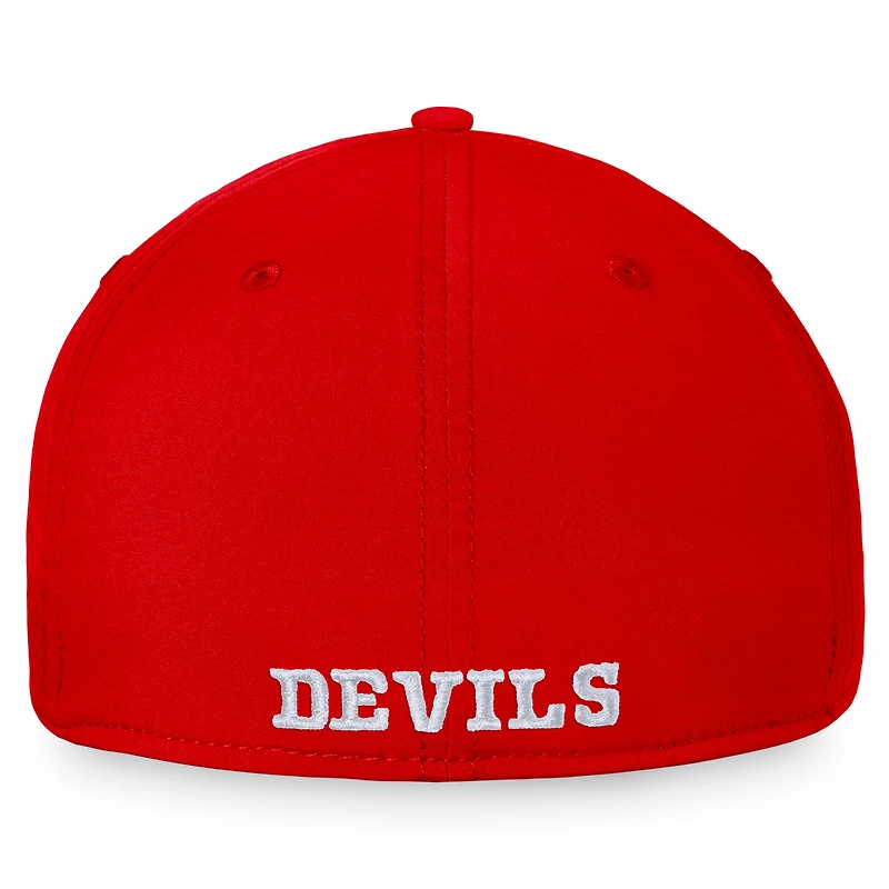 Casquette Flex Fanatics rouge pour homme, logo principal des New Jersey Devils.