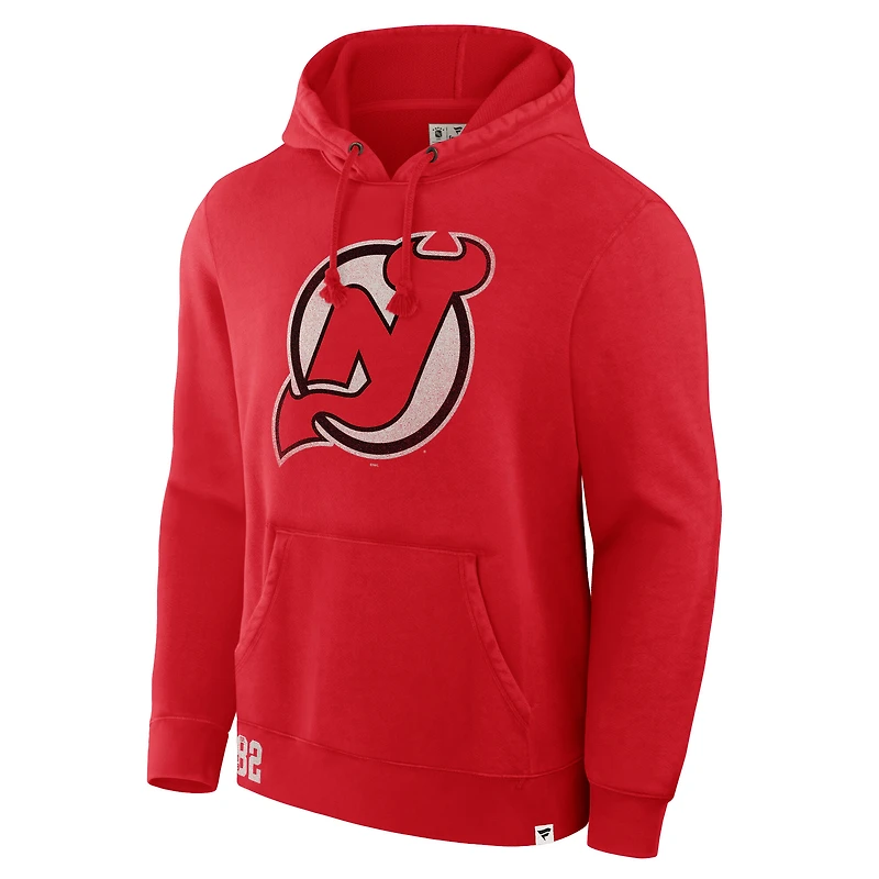 Men's Fanatics Red New Jersey Devils Decades Collection Tradition Hoodie