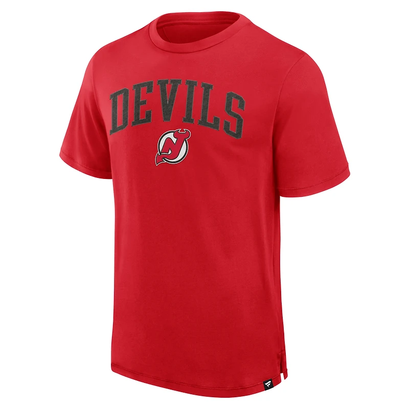 T-shirt Pima surélevé pour hommes Fanatics Red New Jersey Devils