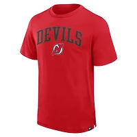 T-shirt Pima surélevé pour hommes Fanatics Red New Jersey Devils