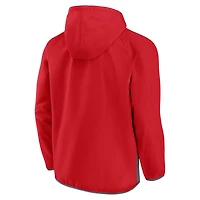Veste à capuche demi-zip Anorak Raglan Fanatics pour hommes rouges des Devils du New Jersey Flagrant Foul