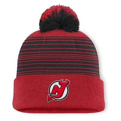 Bonnet tricoté à revers et pompon Fundamental Spirit des Devils du New Jersey pour homme