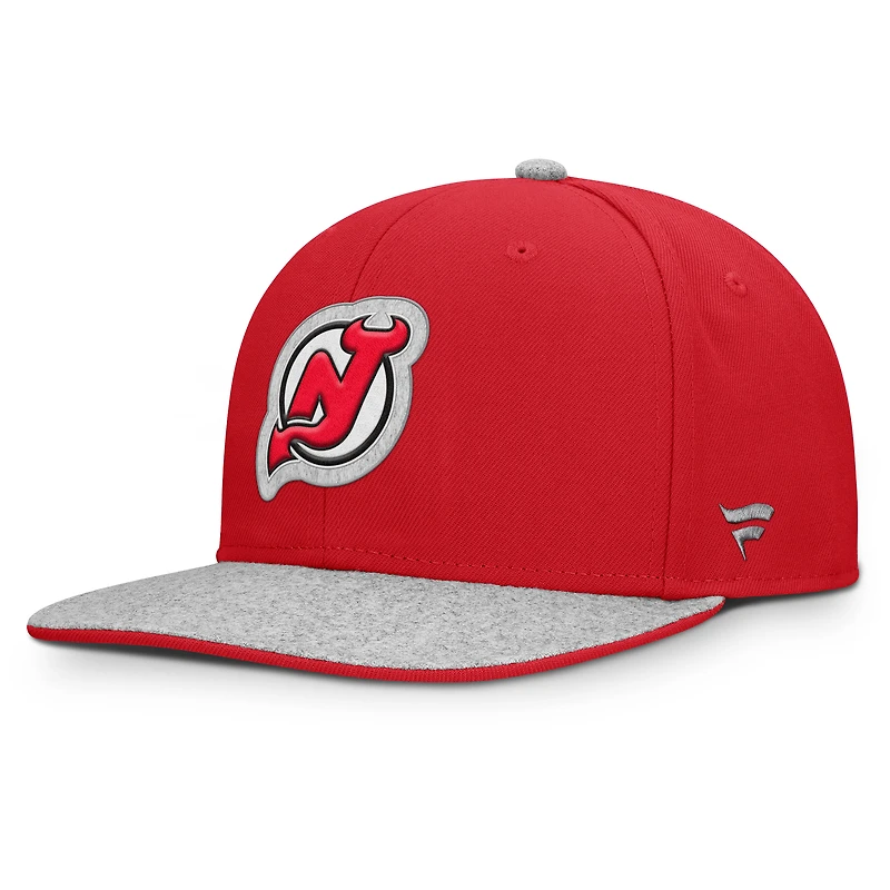 Casquette snapback Loden Fundamentals des Devils du New Jersey pour hommes, rouge
