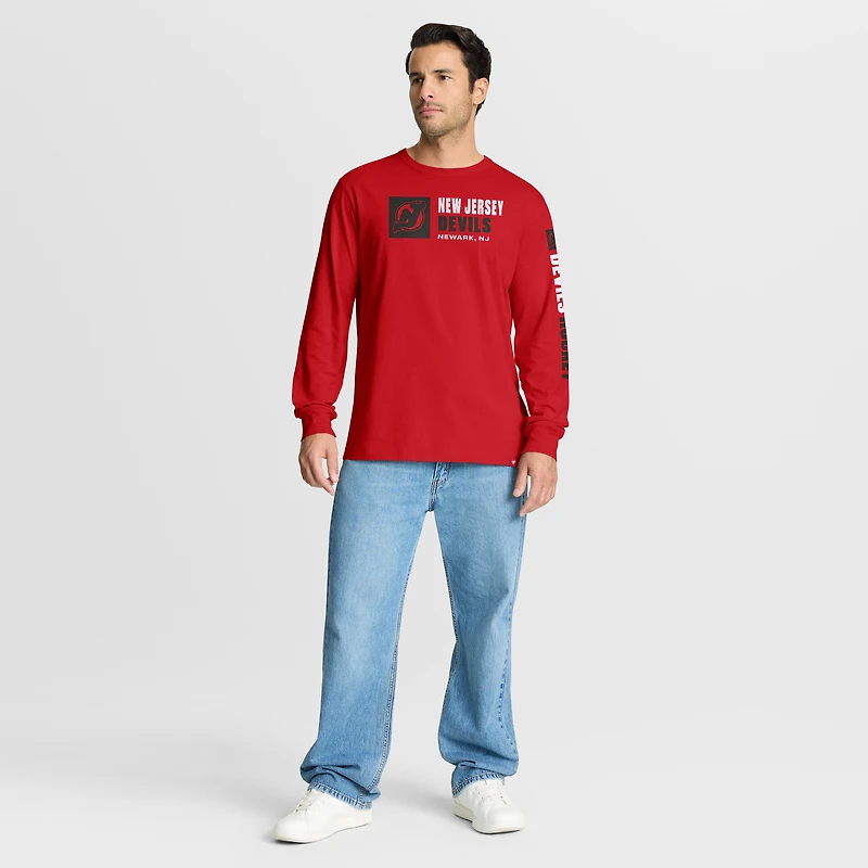 Men's Fanatics Red New Jersey Devils Goal Crease Legacy Long Sleeve T-Shirt