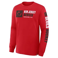 Men's Fanatics Red New Jersey Devils Goal Crease Legacy Long Sleeve T-Shirt