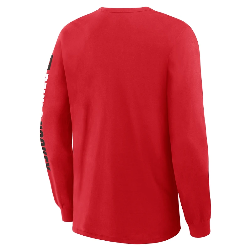 Men's Fanatics Red New Jersey Devils Goal Crease Legacy Long Sleeve T-Shirt