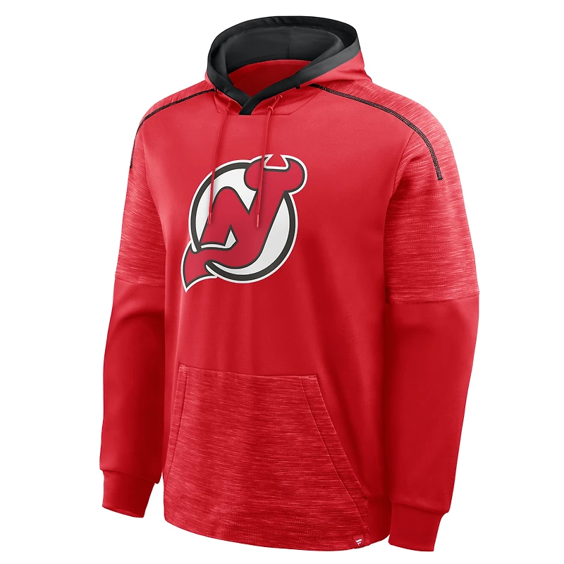 Sweat à capuche Fanatics rouge pour homme, modèle gardien de but/défenseur des New Jersey Devils