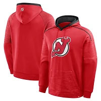 Sweat à capuche raglan rouge Fanatics New Jersey Devils pour homme, modèle gardien de but/défenseur