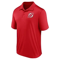Polo rouge fanatiques pour hommes des Devils du New Jersey à bloc latéral gauche
