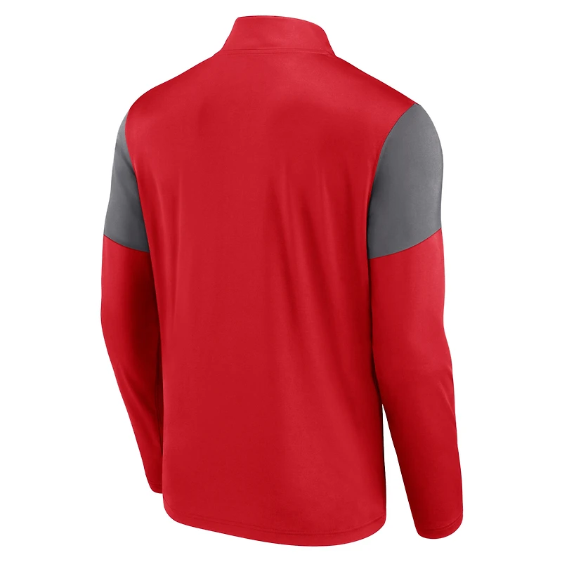 Haut zippé à 1/4 avec logo des New Jersey Devils pour hommes Fanatics Red
