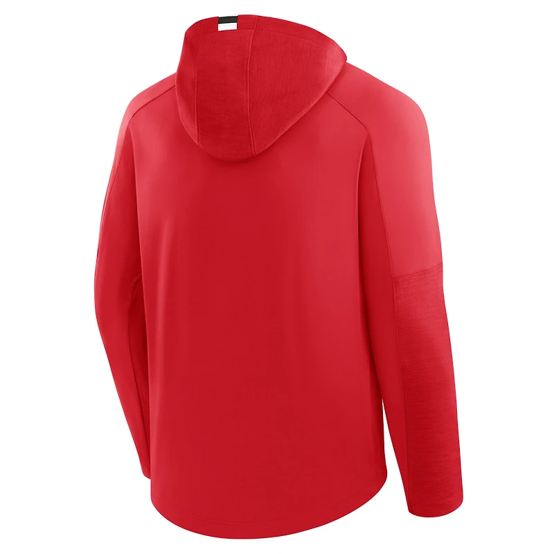 Men's Fanatics Red New Jersey Devils Penalty Shot Long Sleeve Hoodie T-Shirt