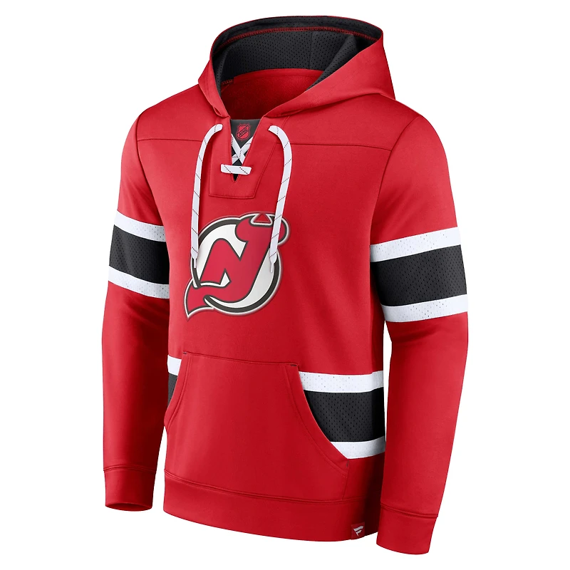 Sweat à capuche rouge Fanatics pour hommes des Devils du New Jersey Powerplay Warrior