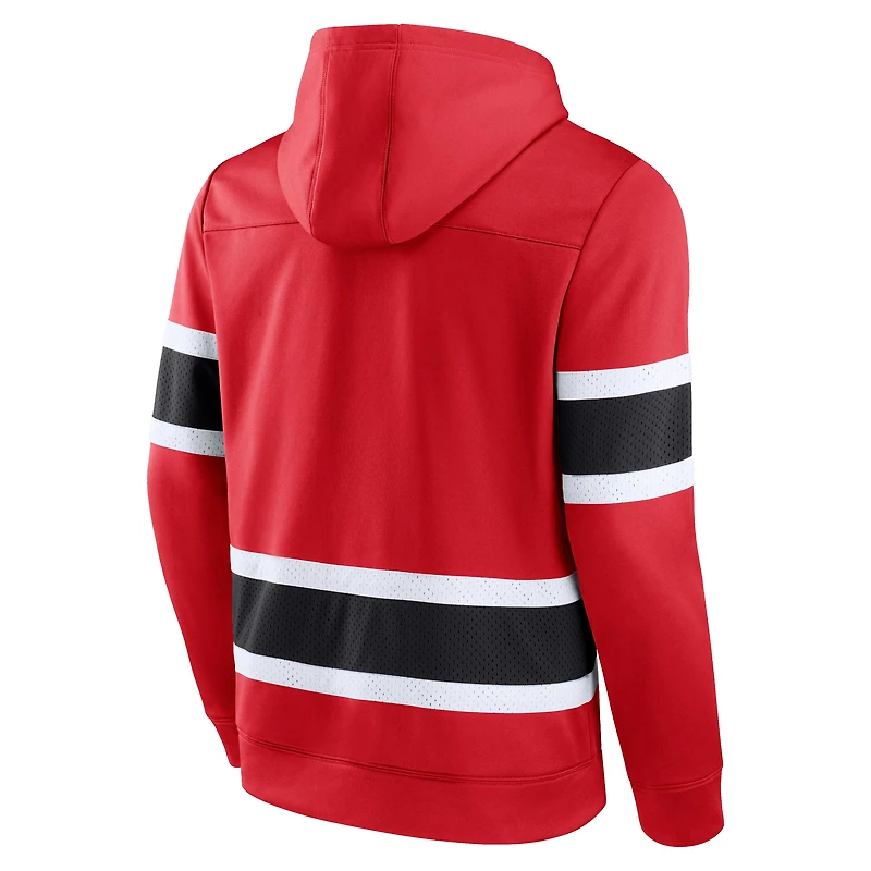 Sweat à capuche rouge Fanatics pour hommes des Devils du New Jersey Powerplay Warrior