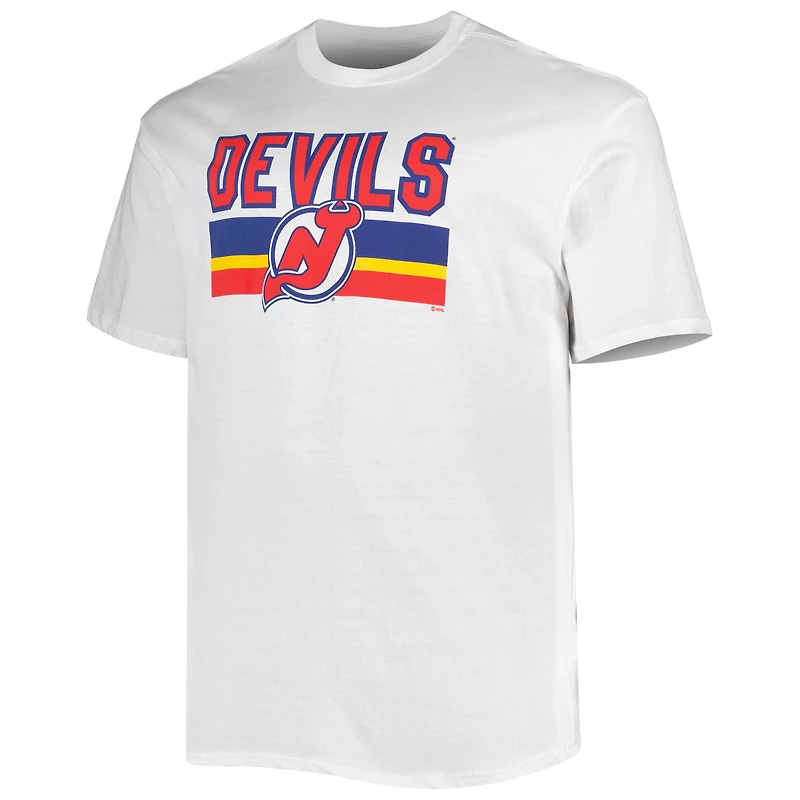 T-shirt blanc Fanatics pour hommes des Devils du New Jersey Big & Tall Special Edition 2.0