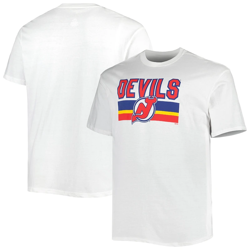 T-shirt blanc Fanatics pour hommes des Devils du New Jersey Big & Tall Special Edition 2.0