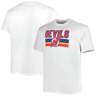 T-shirt blanc Fanatics pour hommes des Devils du New Jersey Big & Tall Special Edition 2.0