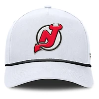 Casquette ajustable en forme de A pour homme, motif corde, blanc, des Devils du New Jersey