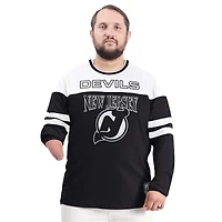T-shirt à manches longues G-III Sports by Carl Banks pour homme, noir, New Jersey Devils, Adaptive Wear Outlast Durene