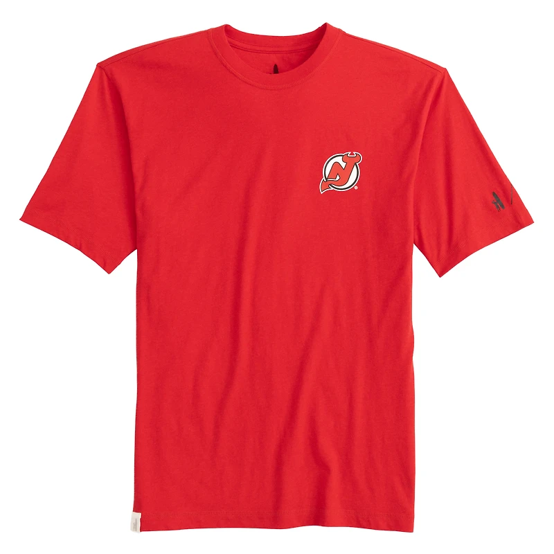 T-shirt rouge chiné Spencer des Devils du New Jersey pour homme de Johnnie-O