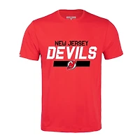 Men's Levelwear Jack Hughes Red New Jersey Devils Richmond Player Name & Number T-Shirt