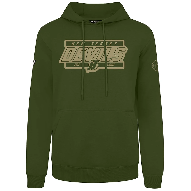 Sweat à capuche pour homme Levelwear Olive New Jersey Devils Podium