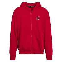 Men's Levelwear Red New Jersey Devils Uphill Insignia Full-Zip Hoodie