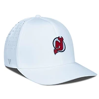 Casquette Zeta Insignia Core Flex blanche pour homme des Devils du New Jersey Levelwear