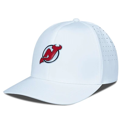 Casquette Zeta Insignia Core Flex blanche pour homme des Devils du New Jersey Levelwear