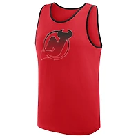 Débardeur rouge athlétique avec logo pour homme des Devils du New Jersey, succès inégalé