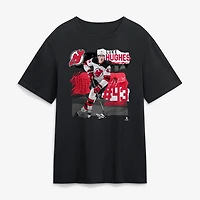 T-shirt noir pour homme Luke Hughes New Jersey Devils Fresh Ice